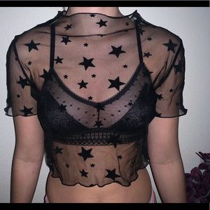 Black transparent star shirt